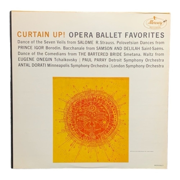 LP Paul Paray - Curtain Up! Opera Ballet Favorites Vinyl Record - Picture 1 of 2